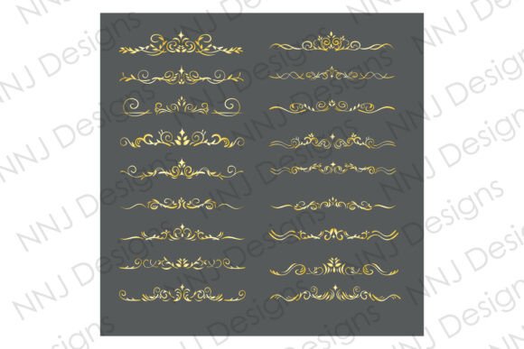 18 Gold Line Ornament PNG Bundle Review
