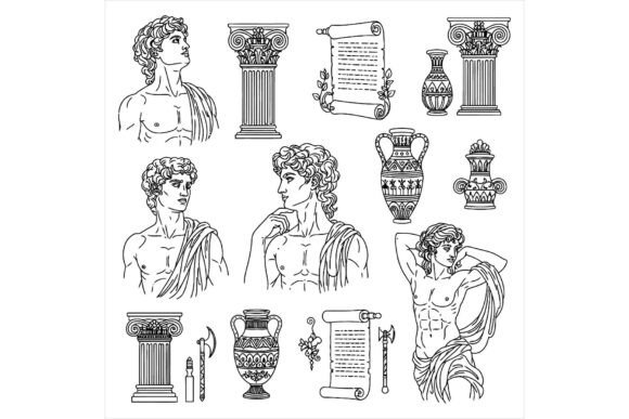 Ancient Greek Illustrations of Statues Review