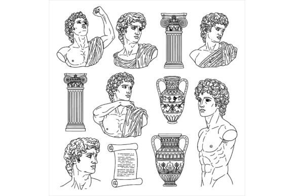 Ancient Greek Roman Illustrations Set Review