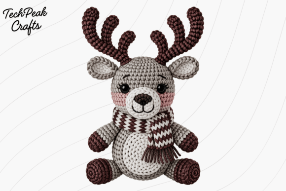 Crochet Reindeer PNG: Festive Illustrations for Crafters