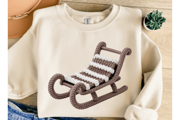 Crochet Sleigh PNG: Illustrations for Branding