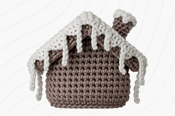 Crochet Snow House PNG: Illustrations for Sellers