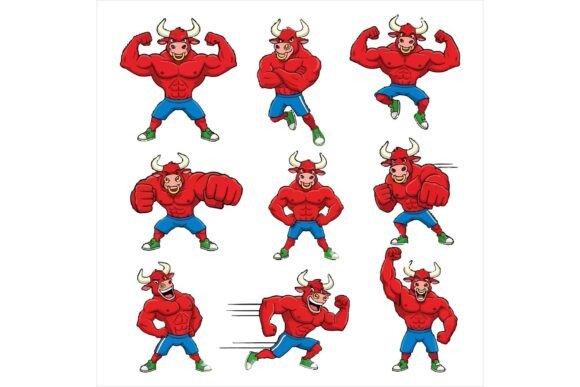 Cute Bull in Gym Illustration Bundle: Freebies Review