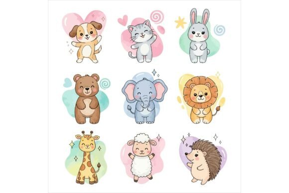 Cute Cartoon Animals for Kids Illustrations
