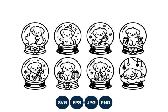 Cute Puppy Holiday Snow Globe Line Art: A Designer’s Review