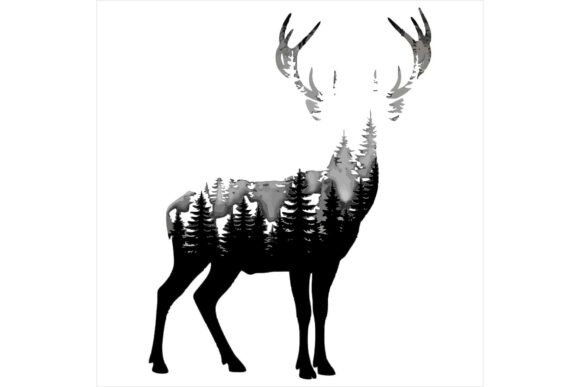 Deer Silhouette with Forest Trees: A Designer’s Review