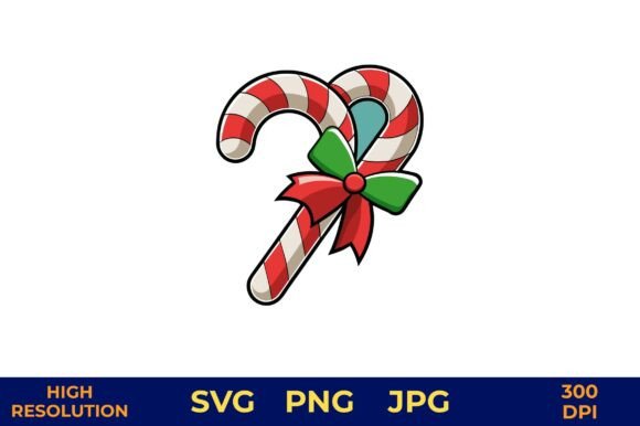 Festive Candy Canes Illustrations Review