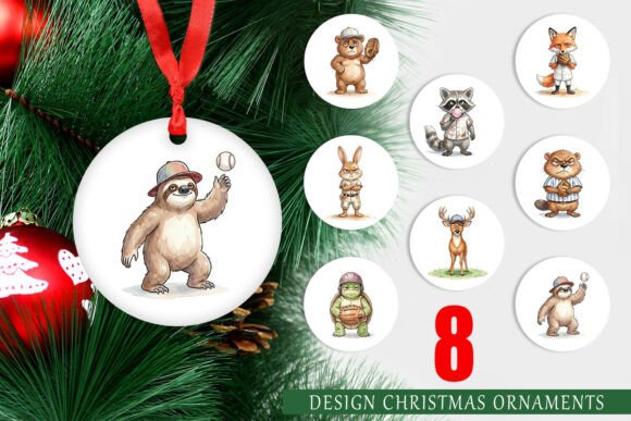 Grumpy Baseball Outfielder Ornament PNG & Illustrations