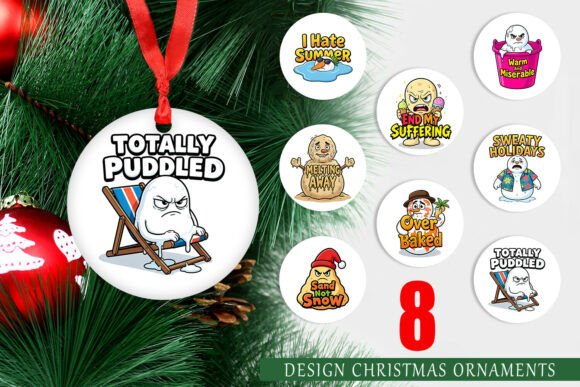 Grumpy Melting Snowman Ornament PNG Review