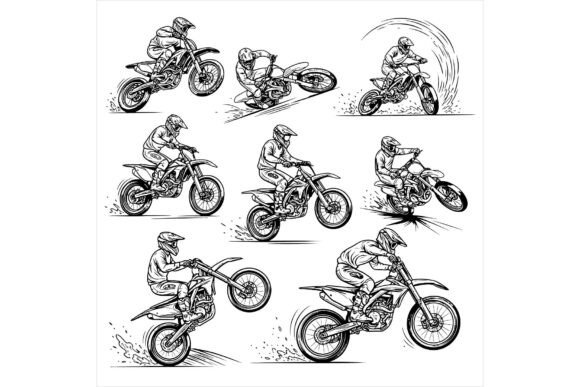 Motorcycle Rider Illustrations for Crafters
