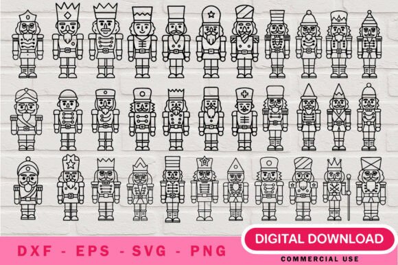 Nutcracker Outline SVG Bundle Cricut Illustrations