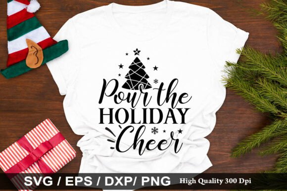 Pour the Holiday Cheer SVG: Festive Illustrations