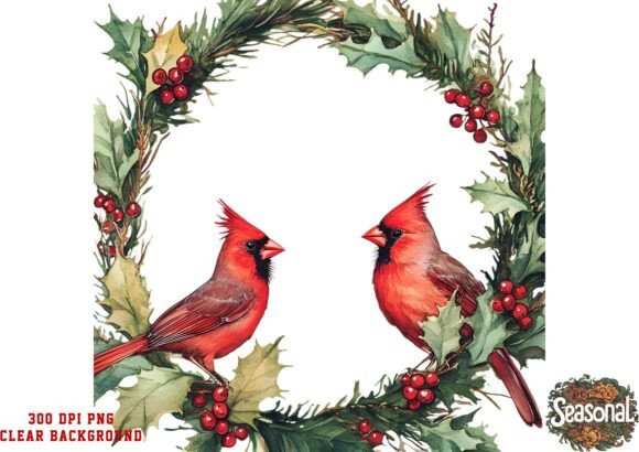 Red Birds Winter Wreath PNG: A Designer’s Review