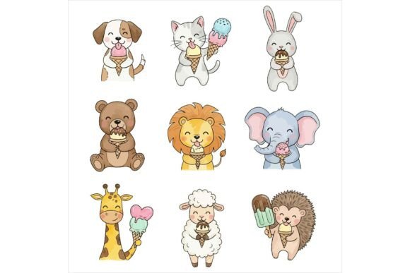 Review: Cute Cartoon Animals Holding Sweets