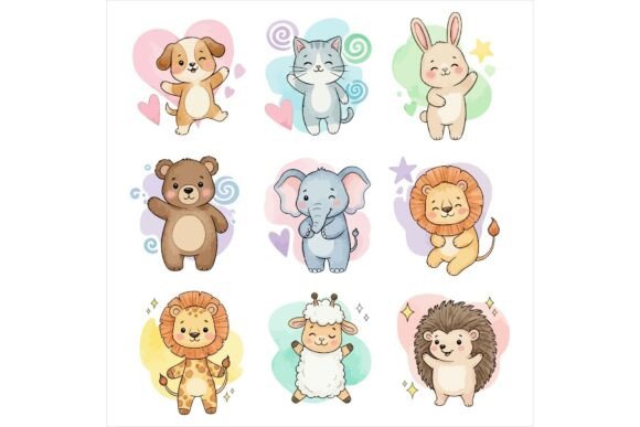 Review: Freebie Cartoon Animals Stickers Set for Branding