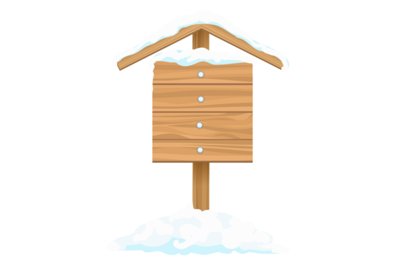 Review: Wooden Signpost Covered in Snow. Christm Illustrations