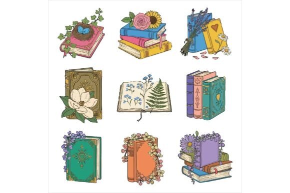 Vintage Books & Flowers: An Embroidery Review