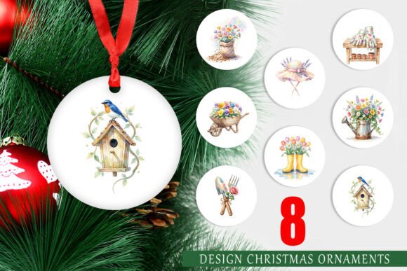Watercolor Garden Tools Ornament PNG for Illustrations
