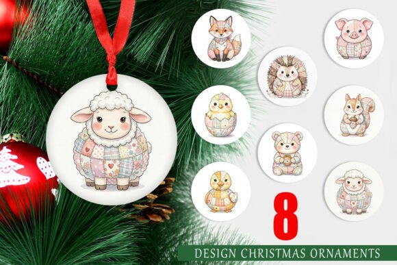 Watercolor Patchwork Animal Ornament PNG Review