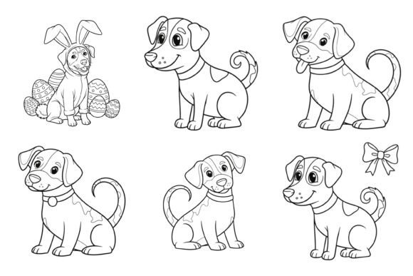 Whimsical Dog Coloring Pages Bundle: Illustrations Review